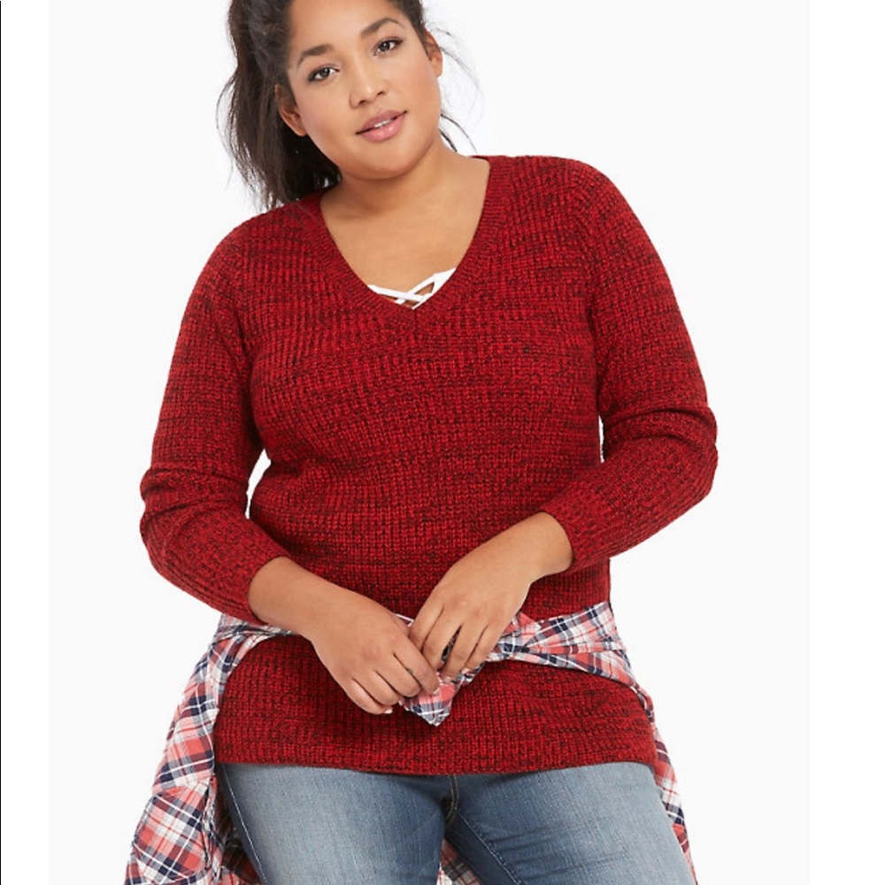 Torrid red v neck tunic